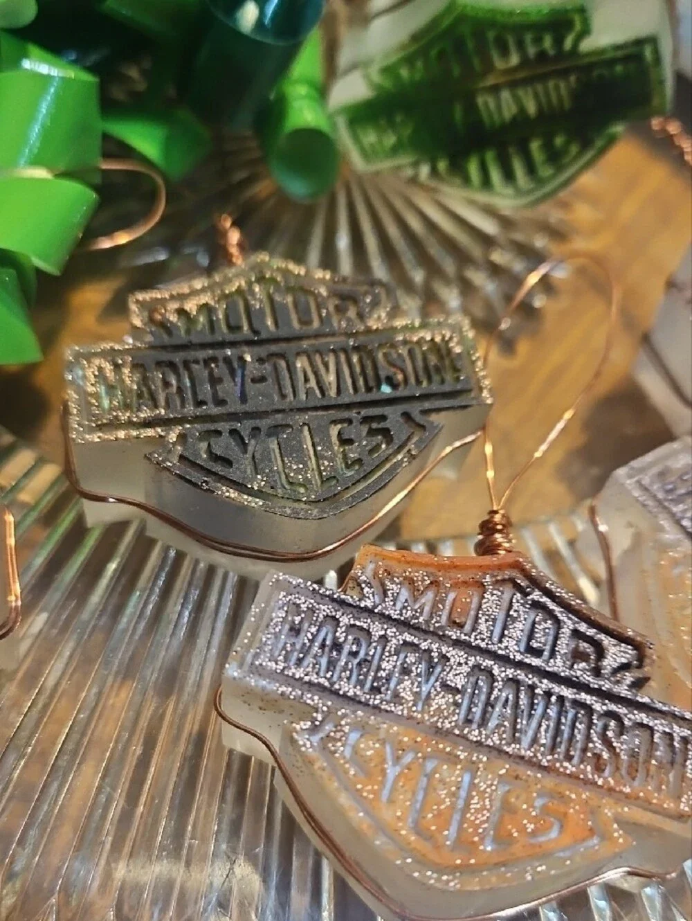 Hand Crafted Harley Davidson Ornaments NEW